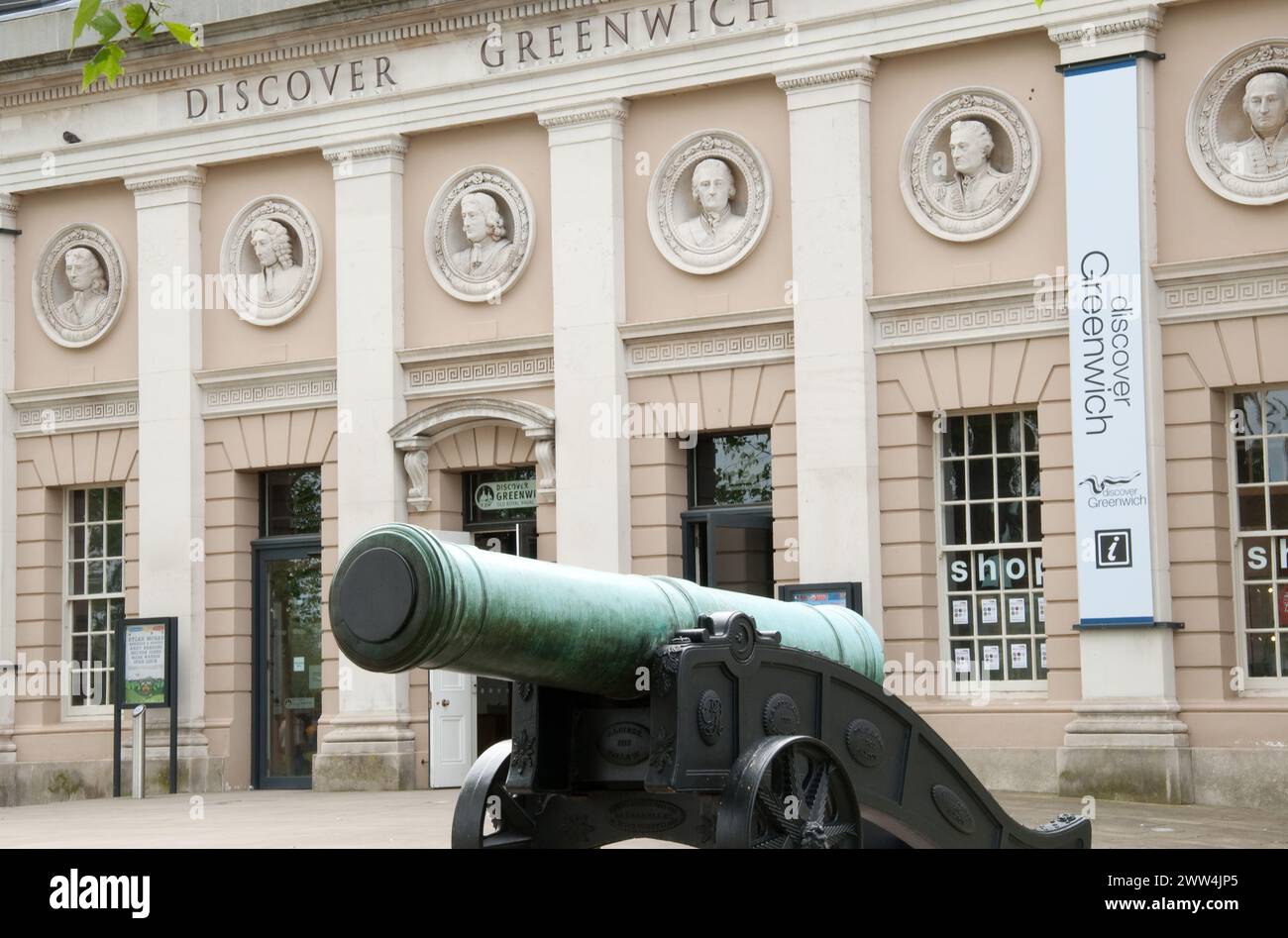 Discover Greenwich, Royal Navy College,  Greenwich, South London, UK Stock Photo