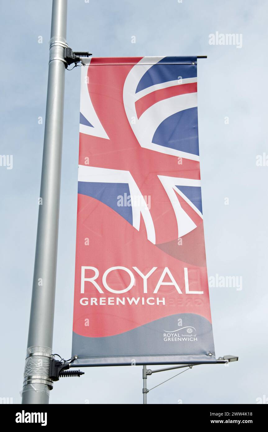 Flag for Royal Borough of Greenwich, Greenwich, South London, UK Stock Photo