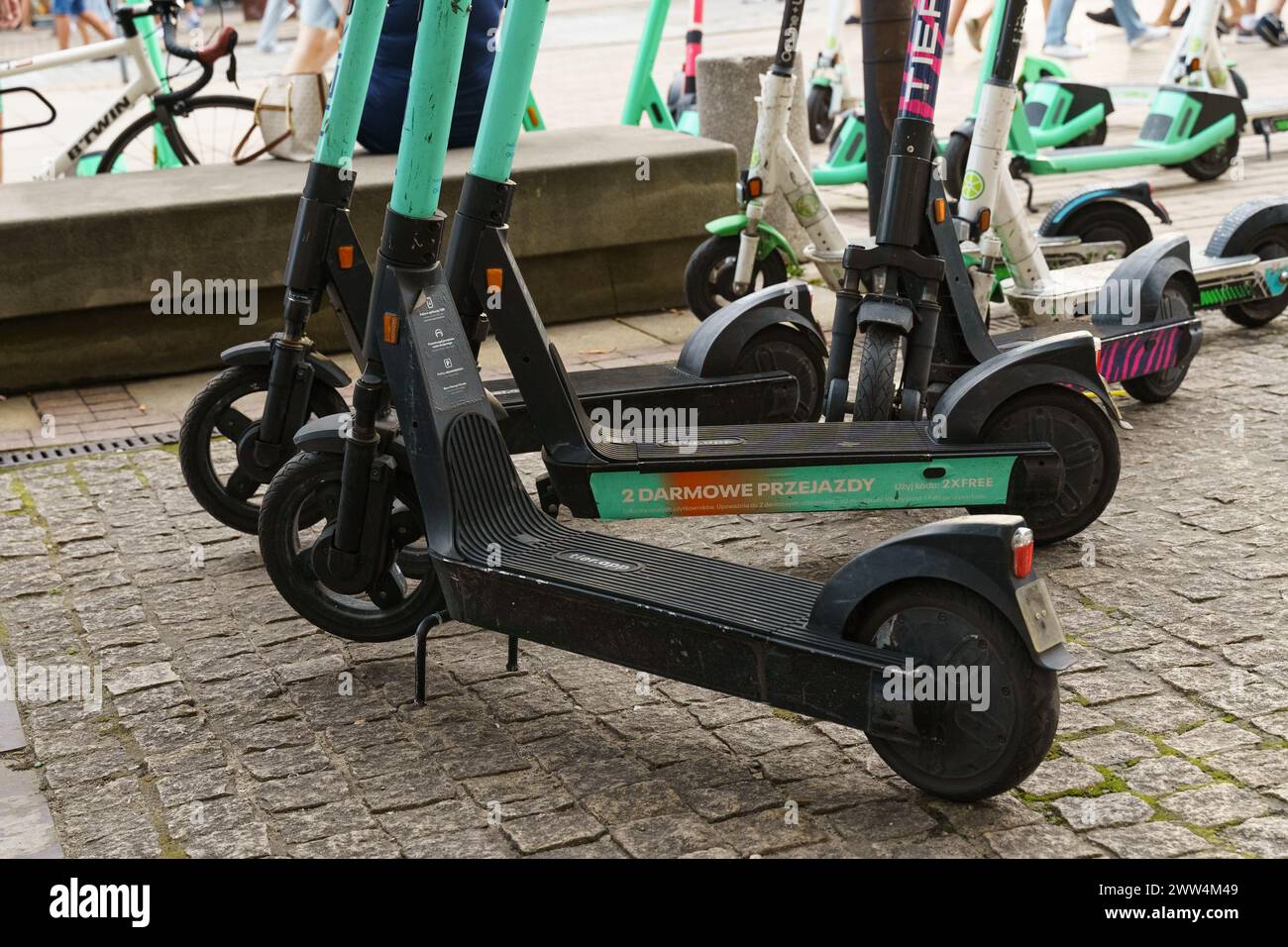 Parked electric scooters hires stock photography and images Alamy