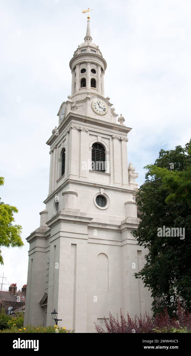 Clock Tower, St Alfege's Church, Greenwich, South London, UK Stock Photo
