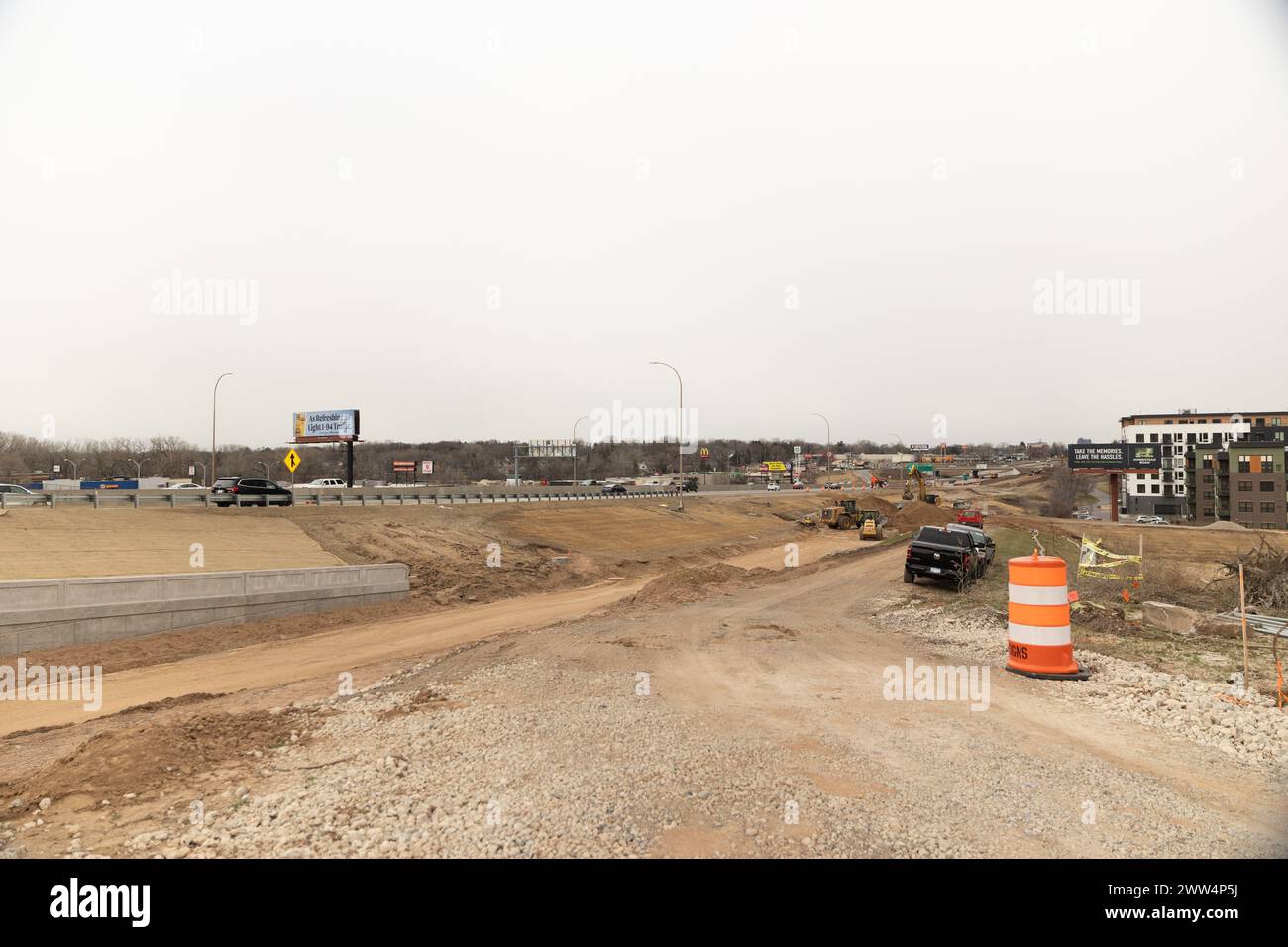 METRO Gold Line Bus Rapid Transit Construction on March 21, 2024 Stock Photo