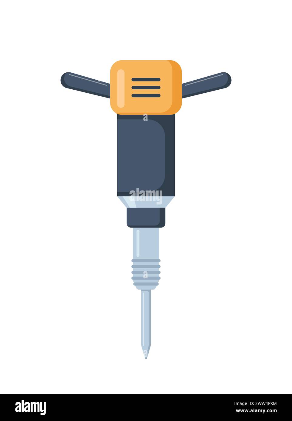 Jackhammer, pneumatic drill or demolition hammer. Vector illustration ...