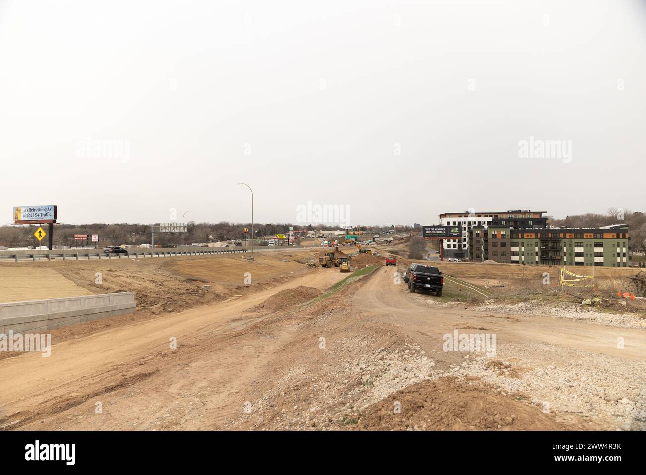 METRO Gold Line Bus Rapid Transit Construction on March 21, 2024 Stock Photo