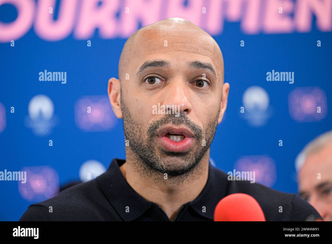Thierry Henry during the Olympic Games football tournament final draw at Paris 2024 HQ on March 20, 2024 in Paris, France. Stock Photo