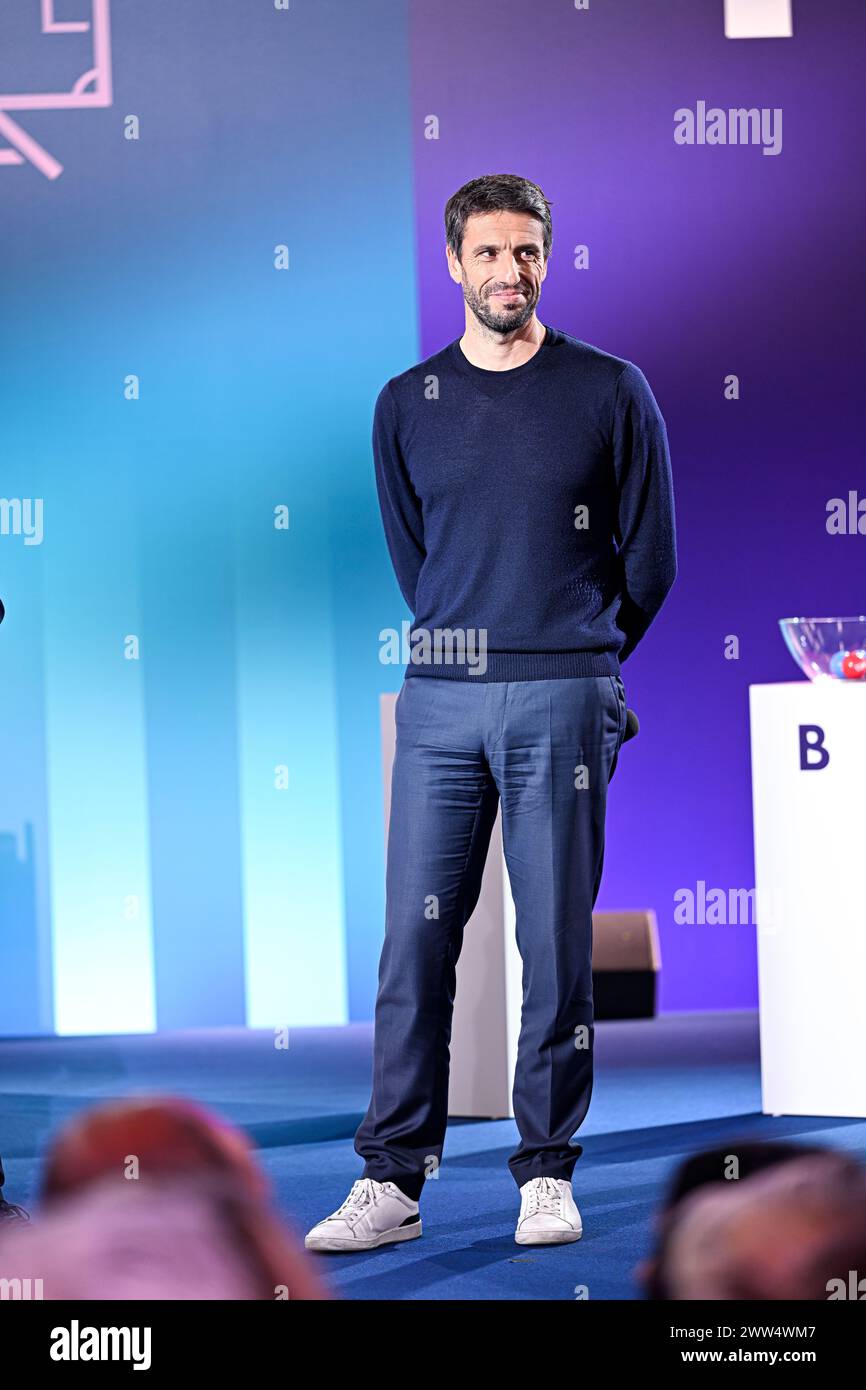 Paris, France. 20th Mar, 2024. Tony Estanguet during the Olympic Games football tournament final