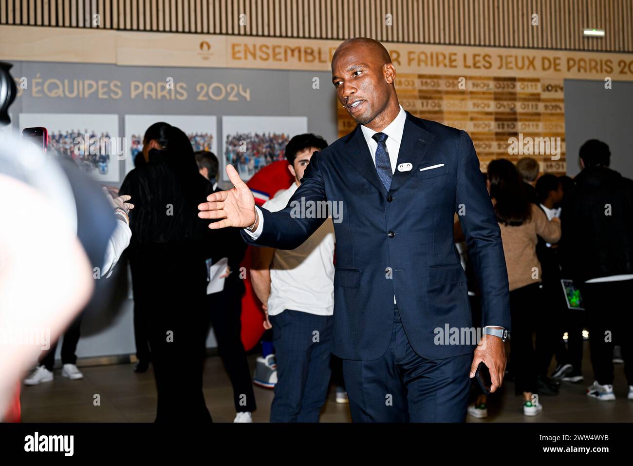 Paris, France. 20th Mar, 2024. Didier Drogba during the Olympic Games football tournament final draw at Paris 2024 HQ on March 20, 2024 in Paris, France. Credit: Victor Joly/Alamy Live News Stock Photo