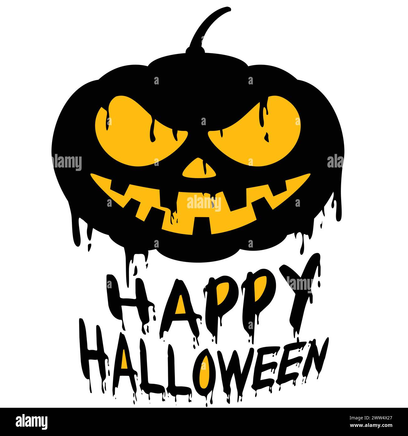 Happy Halloween with Jack O Lantern Pumpkin, Vector Illustration Stock ...