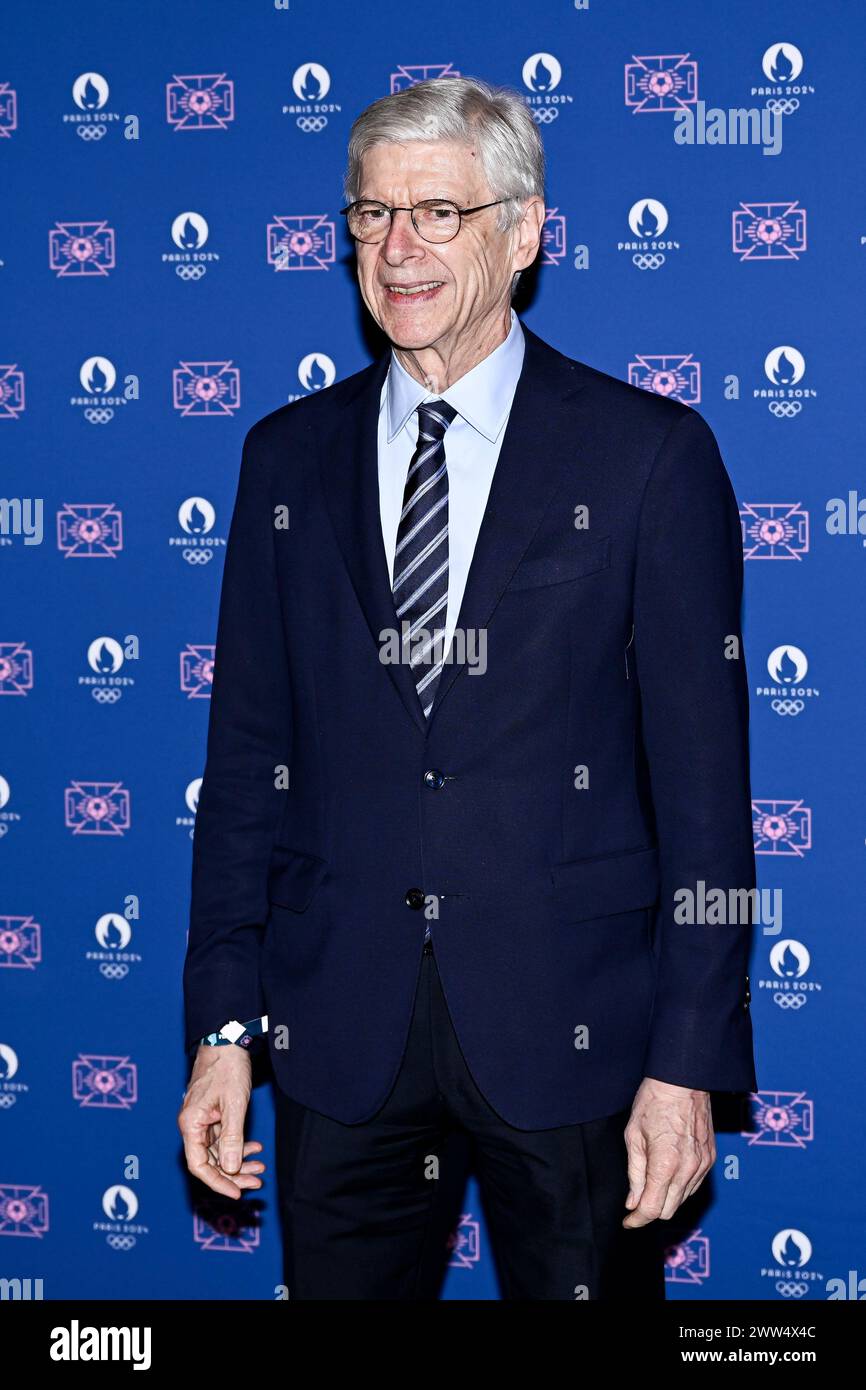 Paris, France. 20th Mar, 2024. Arsene Wenger during the Olympic Games football tournament final draw at Paris 2024 HQ on March 20, 2024 in Paris, France. Credit: Victor Joly/Alamy Live News Stock Photo