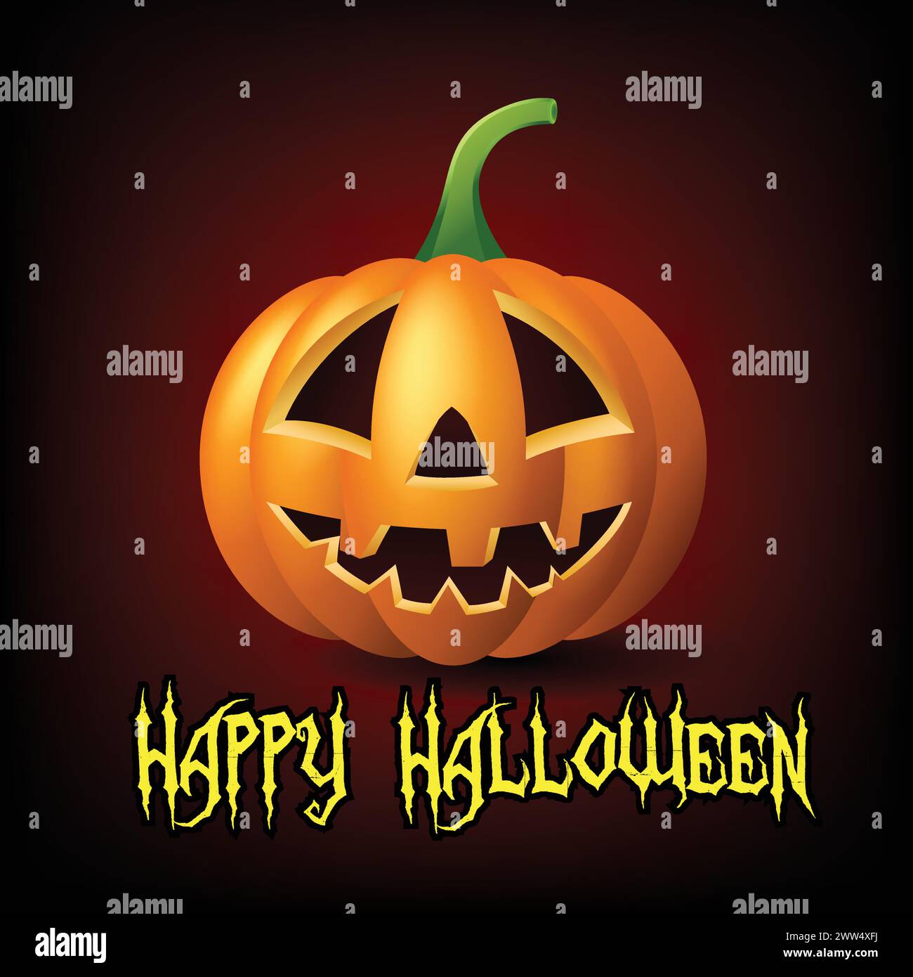Happy Halloween with Jack O Lantern Pumpkin, Vector Illustration Stock ...