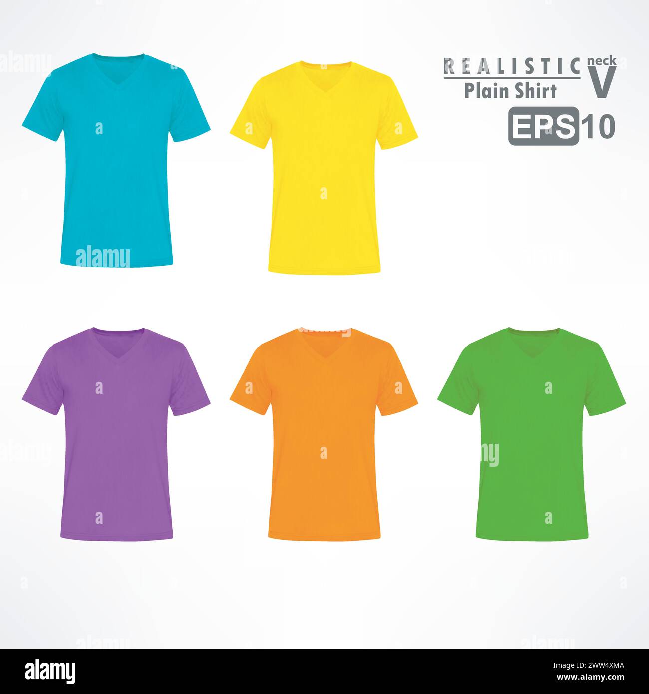 Colorful V Neck Plain Shirt Sets, Vector Illustration Stock Vector ...