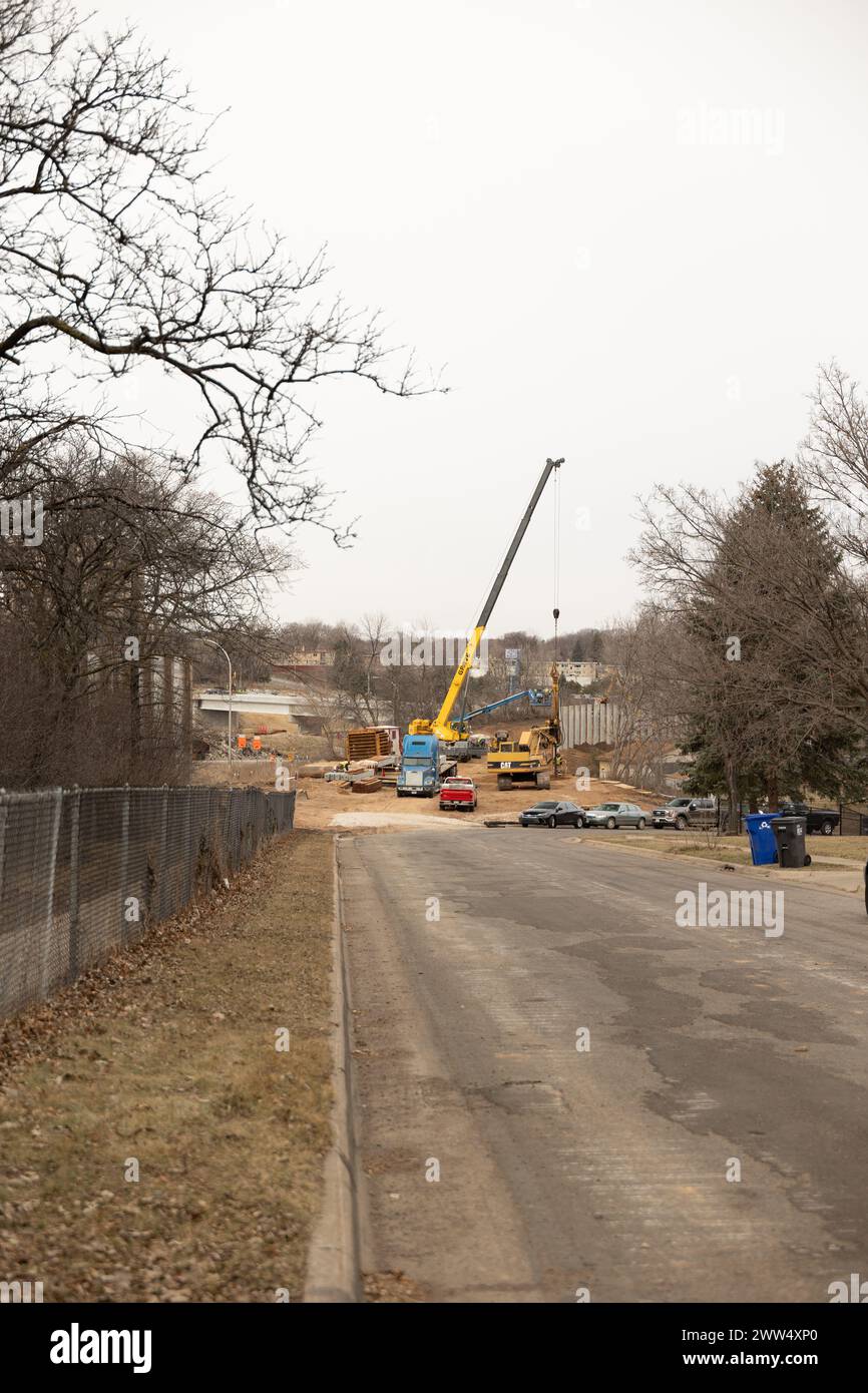 METRO Gold Line Bus Rapid Transit Construction on March 21, 2024 Stock Photo