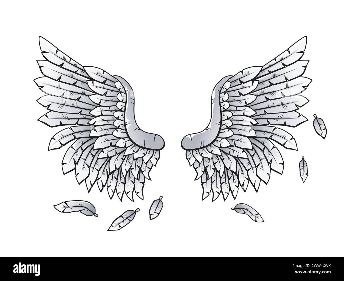 Heraldic Wings Cartoon, Vector Illustration Stock Vector Image & Art ...