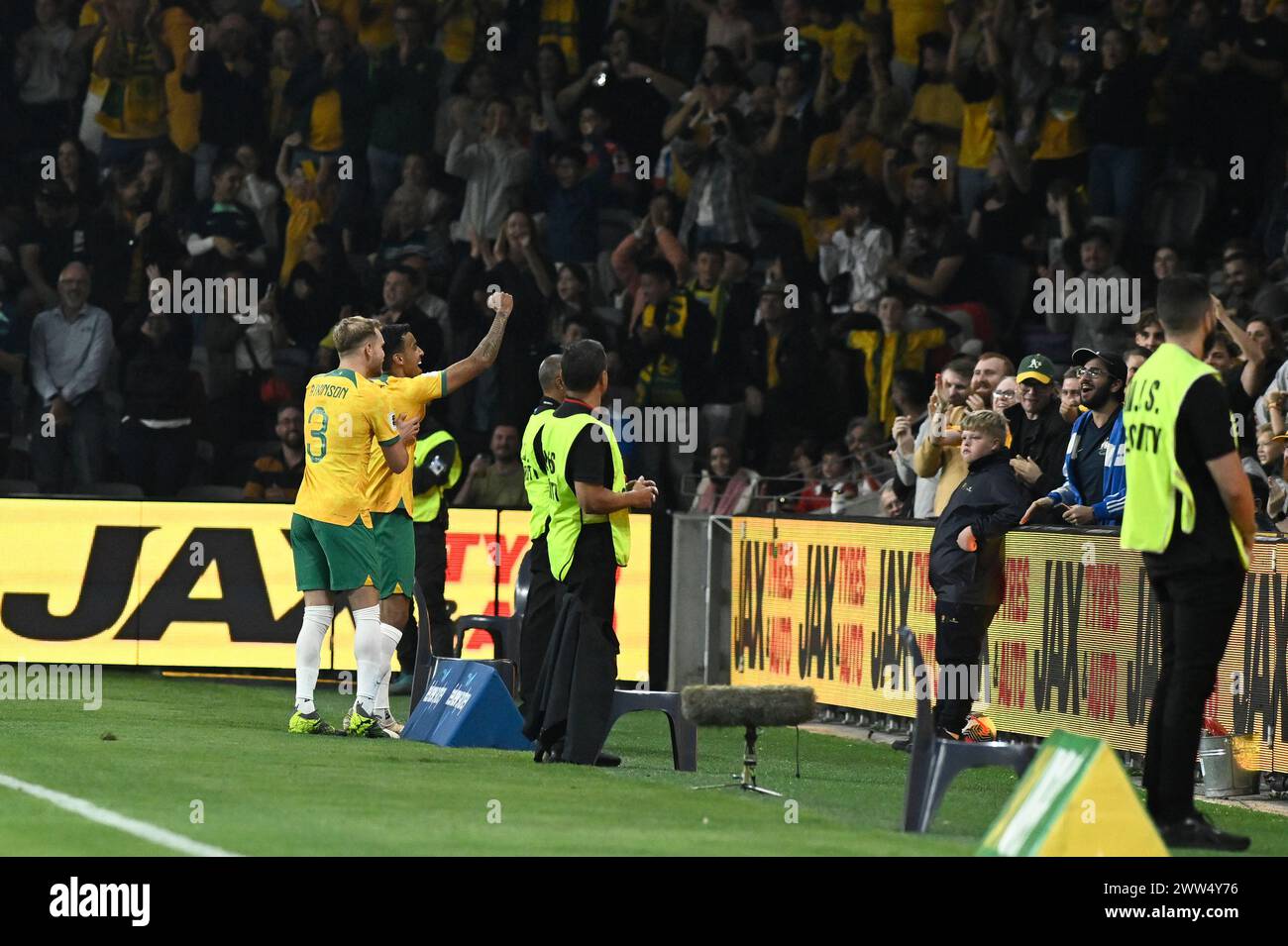 21st March 2024; CommBank Stadium, Sydney, NSW, World Cup Qualifying Football, Australia versus