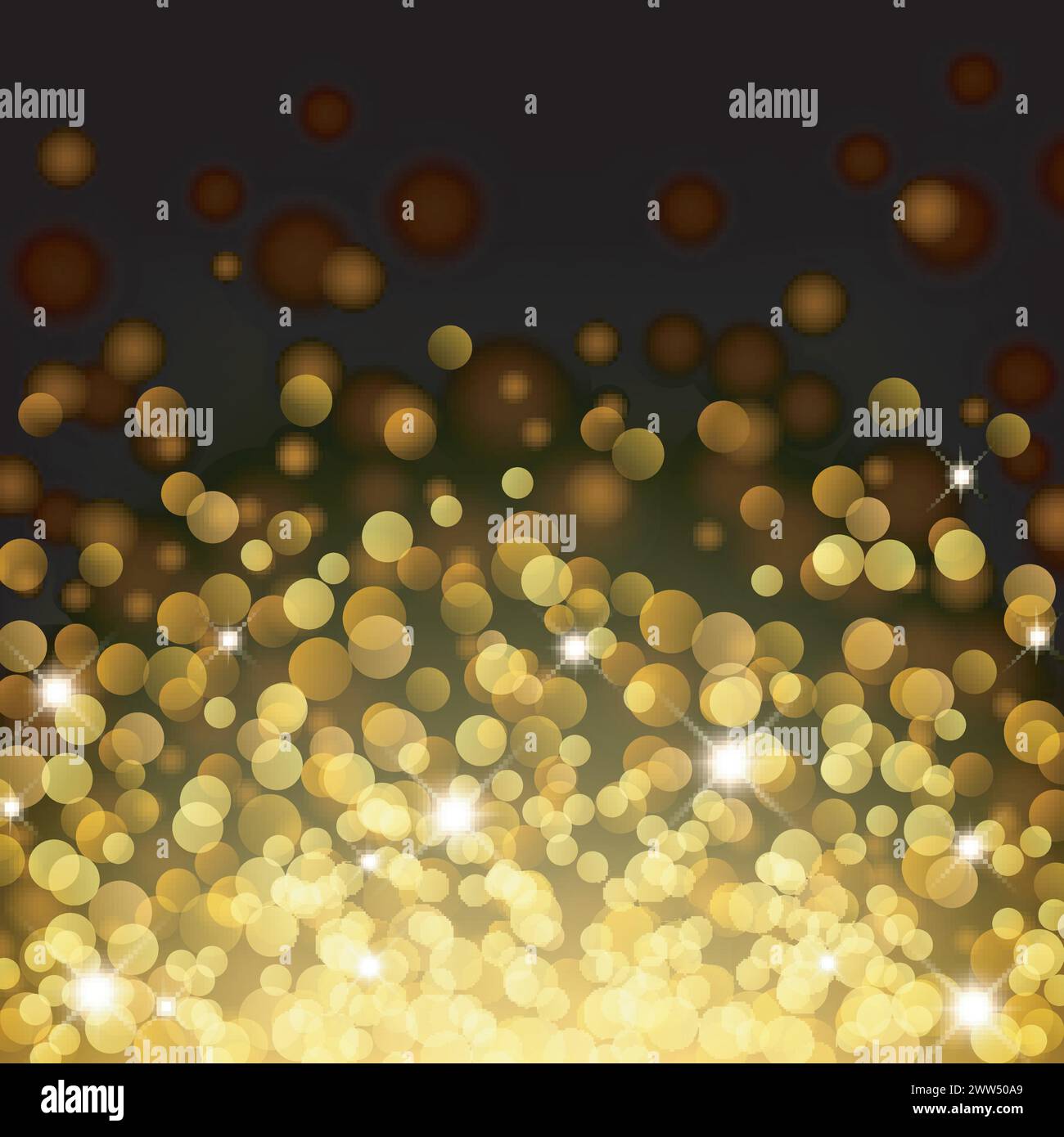 Gold Bokeh Floating Up, Vector Illustration Stock Vector