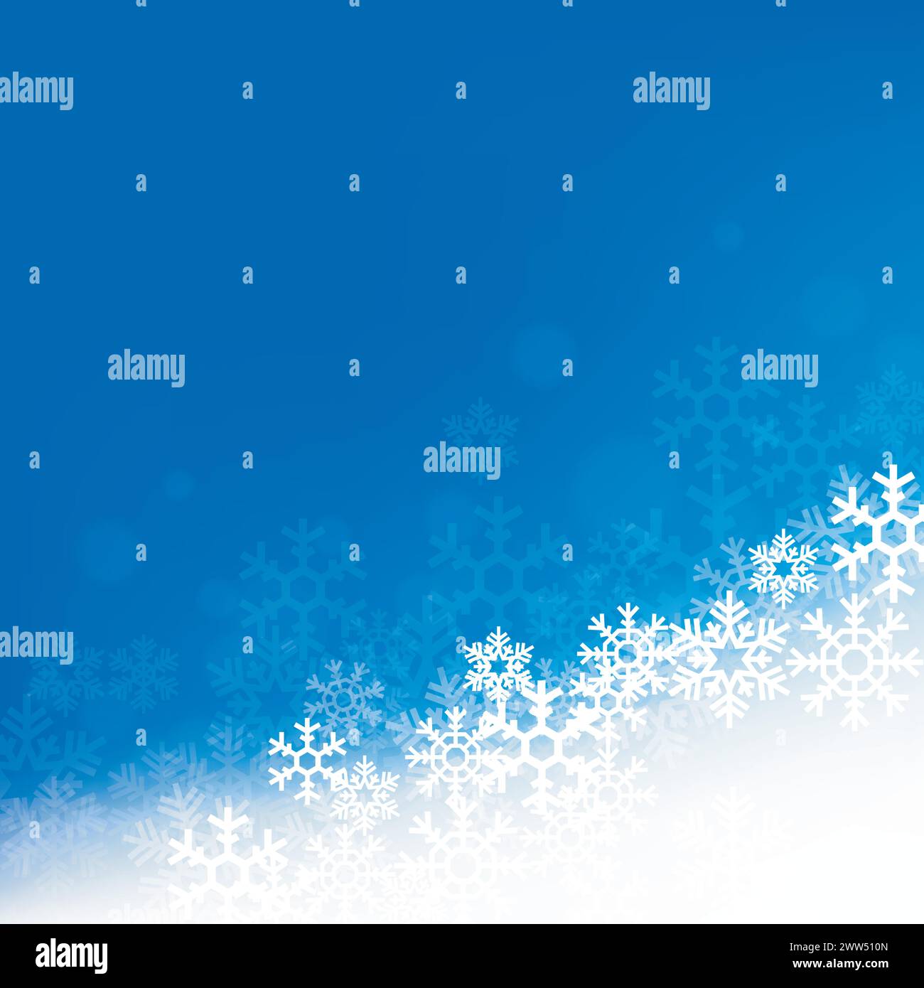 Winter Background with Beautiful Various Snowflakes, Vector ...