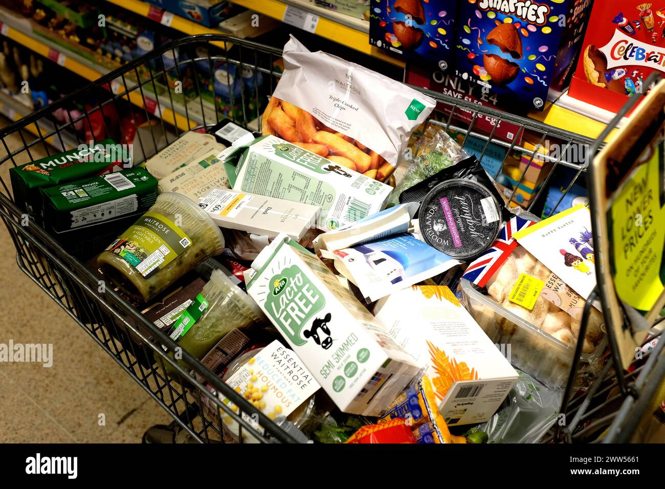 waitrose supermarket with bought items,ramsgate town,east kent,uk march