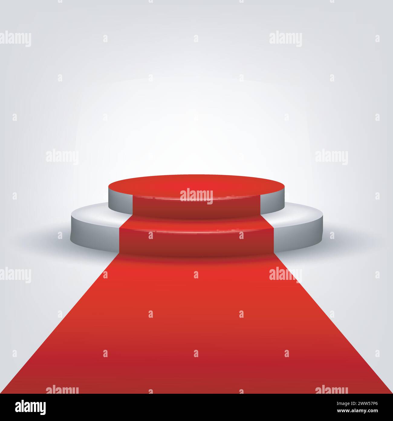 Red Carpet to Podium Stage, Vector Illustration Stock Vector