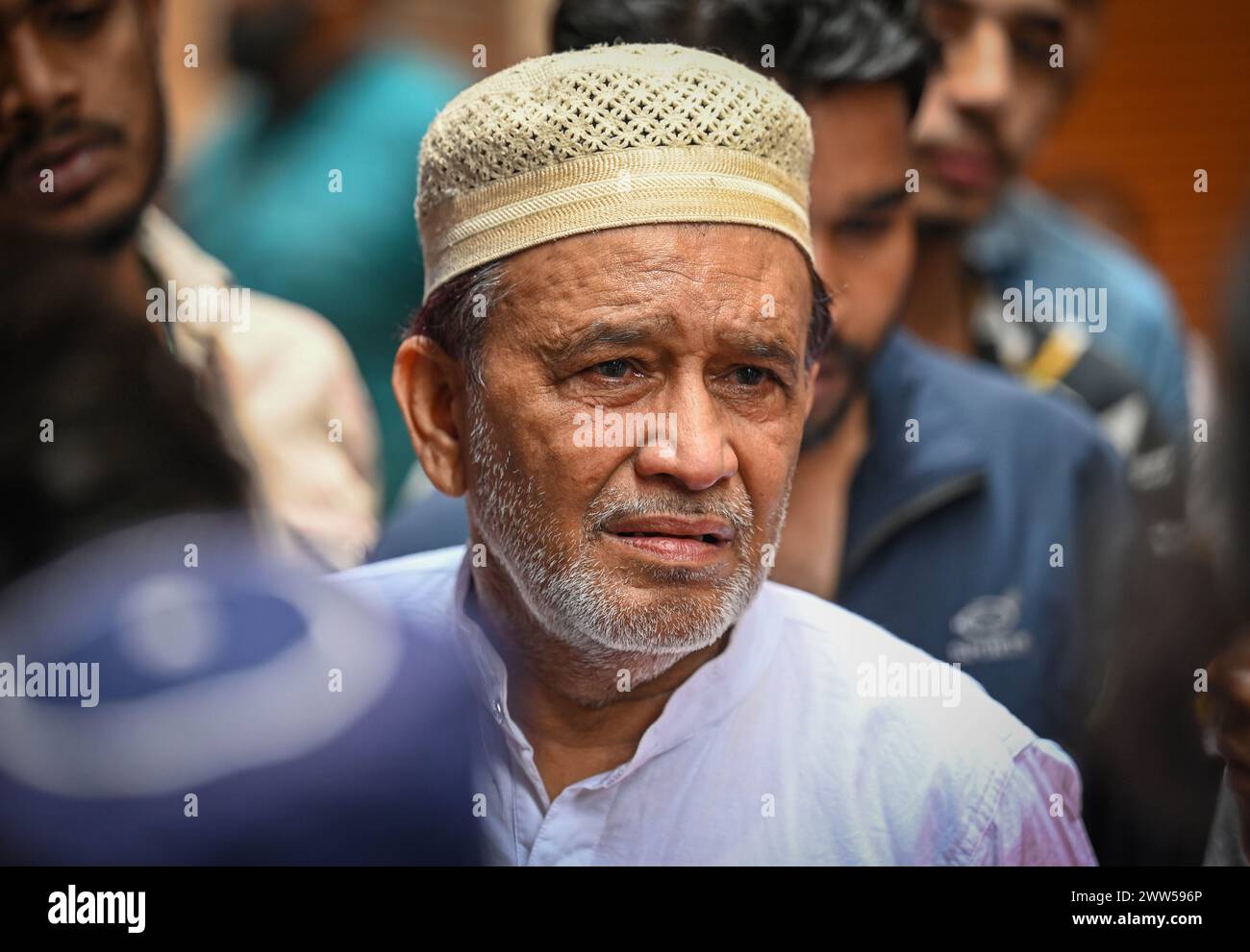 New Delhi, India. 21st Mar, 2024. NEW DELHI, INDIA - MARCH 21: Father of Tauhid, one of the victim who reportedly died after a two story building gets collapsed last night seen outside his residence at Kabir Nagar on March 21, 2024 in New Delhi, India.(Photo by Sanchit Khanna/Hindustan Times/Sipa USA) Credit: Sipa USA/Alamy Live News Stock Photo