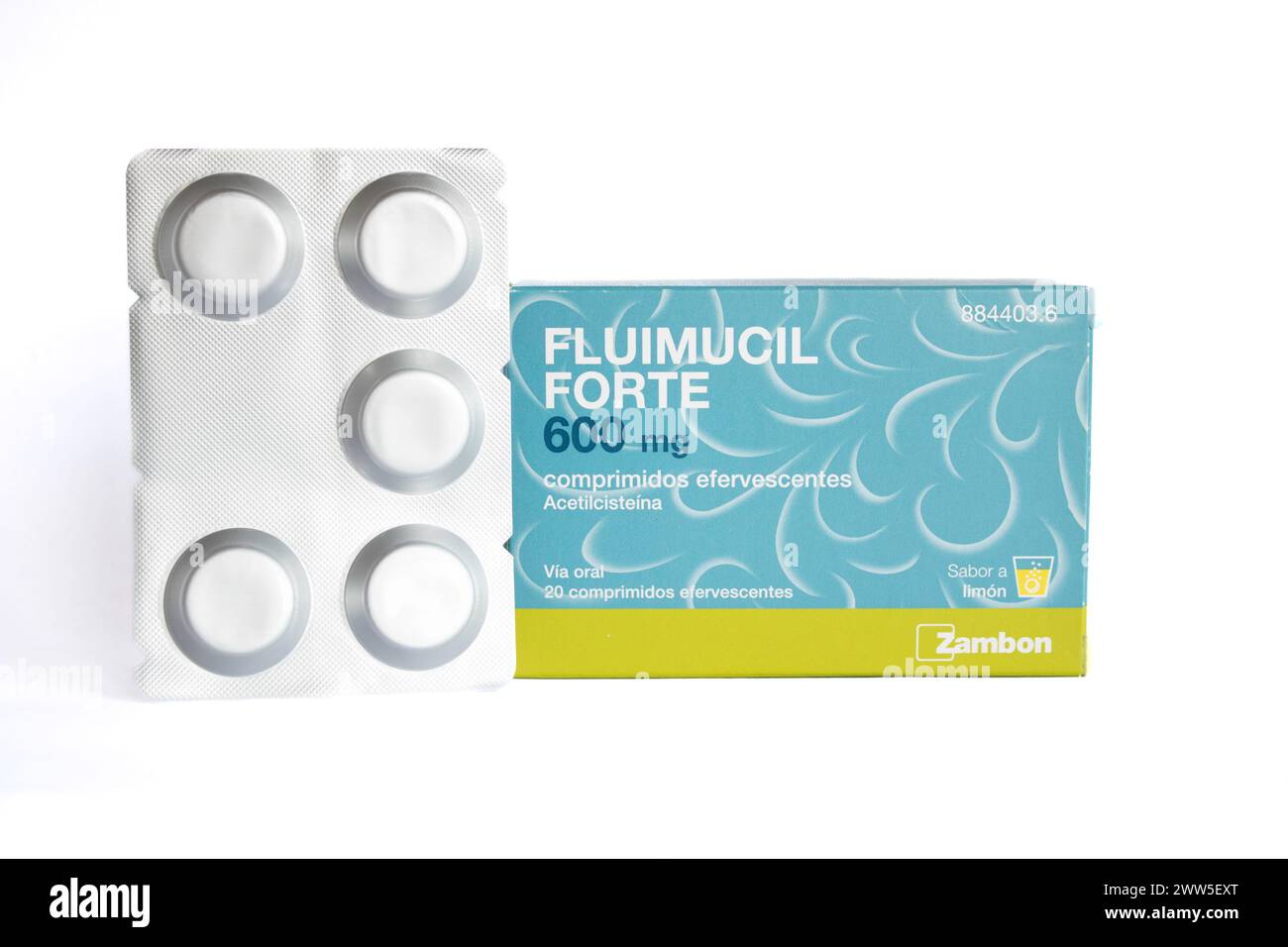 Fluimucil Forte 600mg Stock Photo