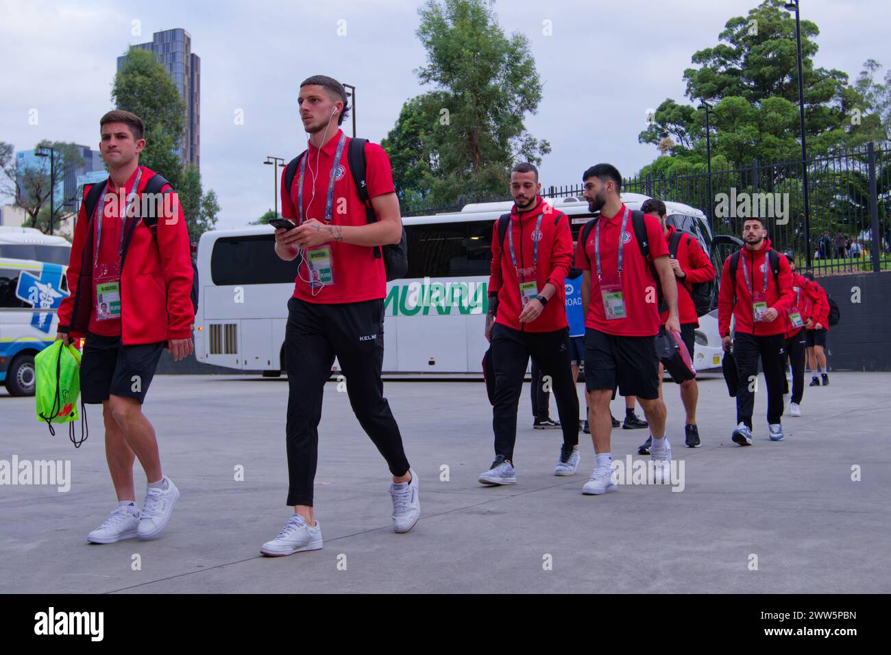 Sydney, Australia. 21st Mar, 2024. Jackson Khoury of Lebanon arrives before the FIFA World Cup 2026 Qualifier match between Australia and Lebanon at Western Sydney Stadium on March 21, 2024 in Sydney, Australia Credit: IOIO IMAGES/Alamy Live News Stock Photo