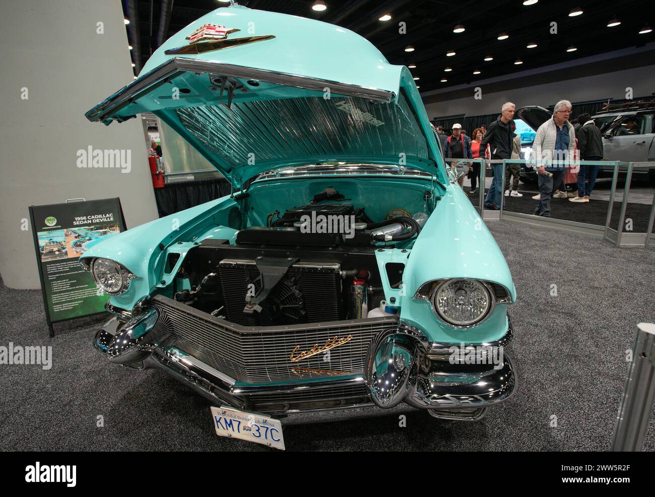 Vancouver, Canada. 21st Mar, 2024. A 1956 Cadillac Sedan DeVille is displayed at the 2024 Vancouver International Auto Show in Vancouver, British Columbia, Canada, on March 21, 2024. Credit: Liang Sen/Xinhua/Alamy Live News Stock Photo