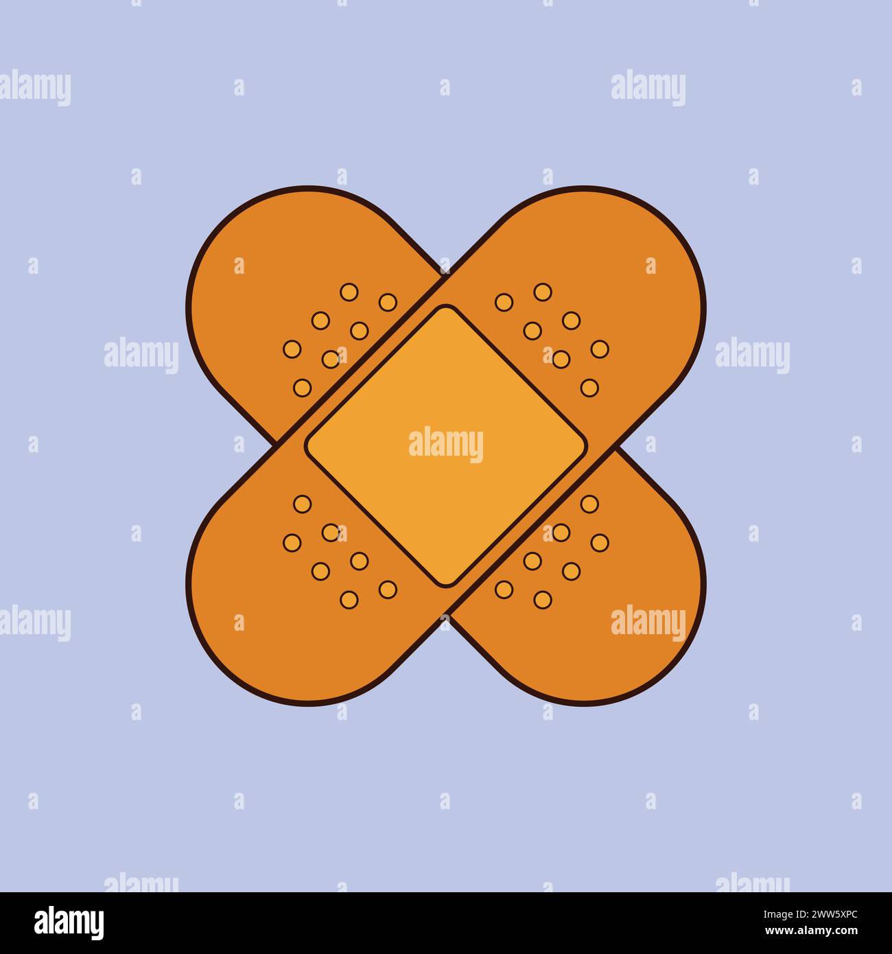Medical plaster. Adhesive bandage for the aid of wound Vector Icon