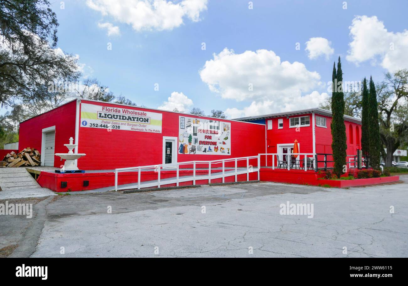 Florida Wholesale Liquidation located in Alachua, Florida. Stock Photo