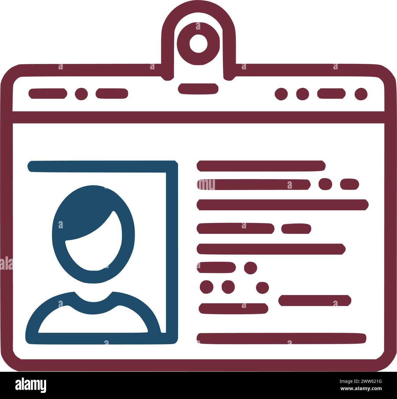 Identification card with Profile icon. National Id card document with