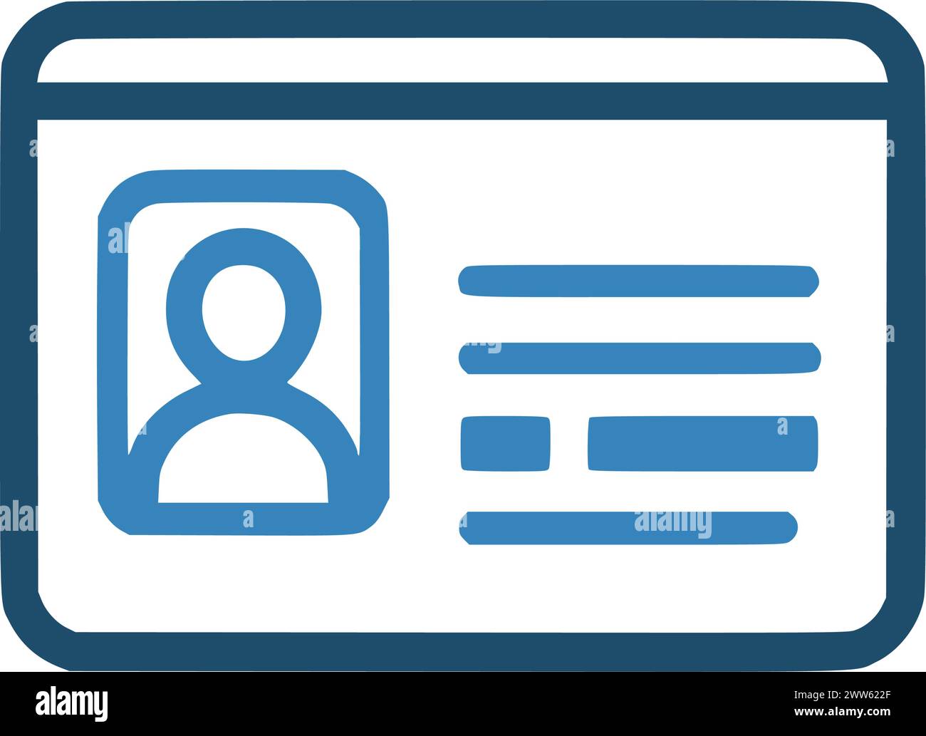 Identification card with Profile icon. National Id card document with