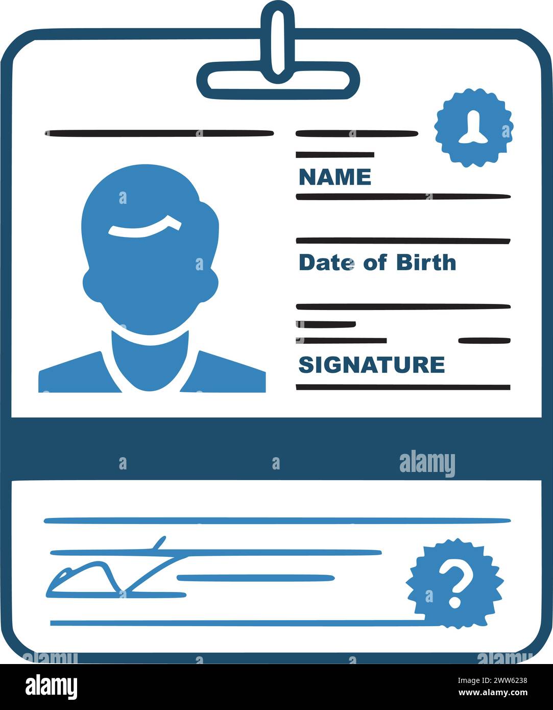 Identification card with Profile icon. National Id card document with