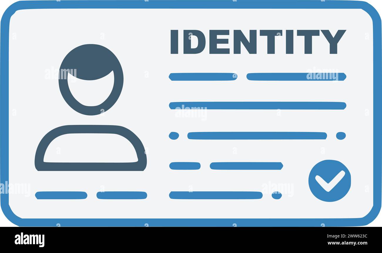 Identification card with Profile icon. National Id card document with