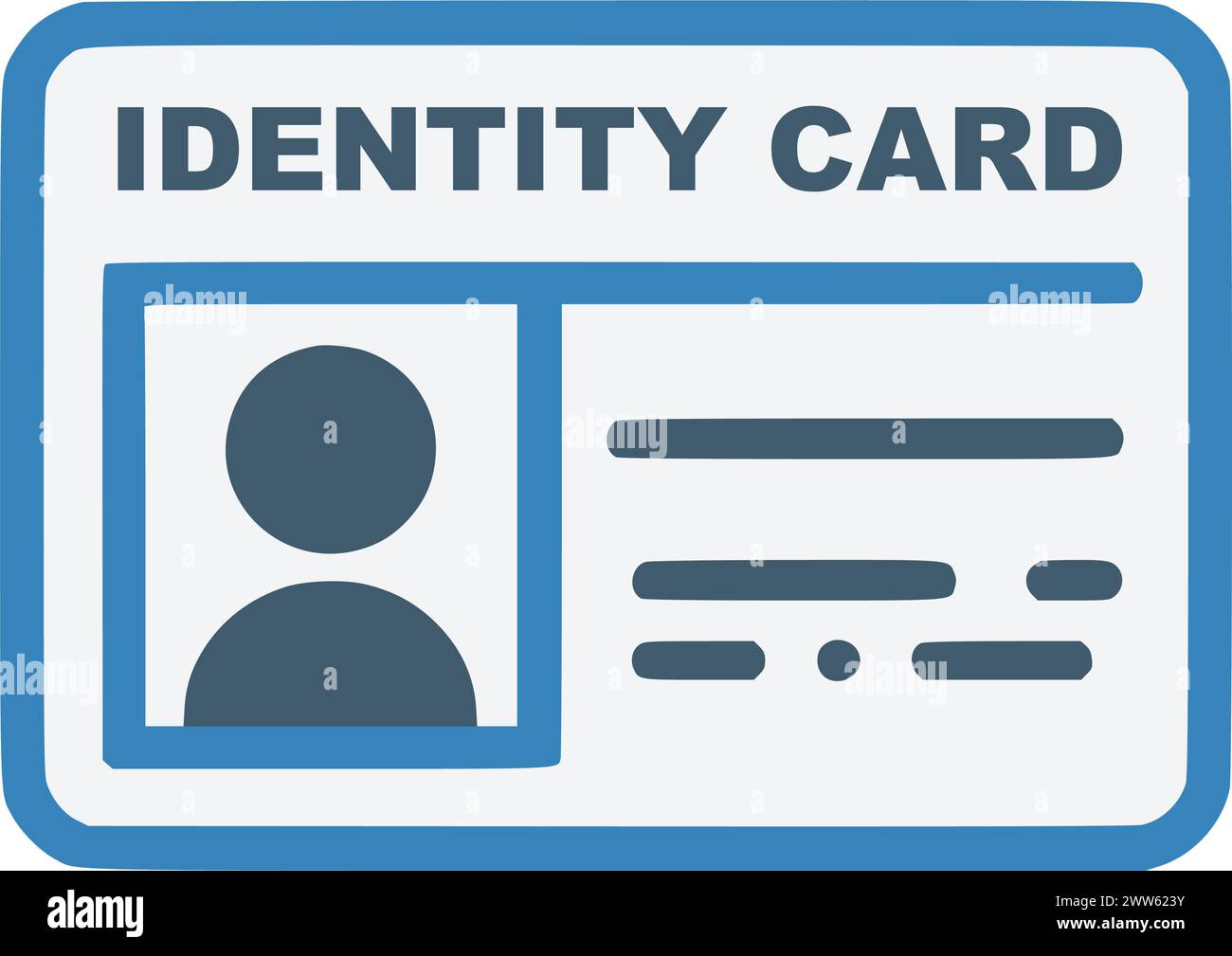 Identification card with Profile icon. National Id card document with