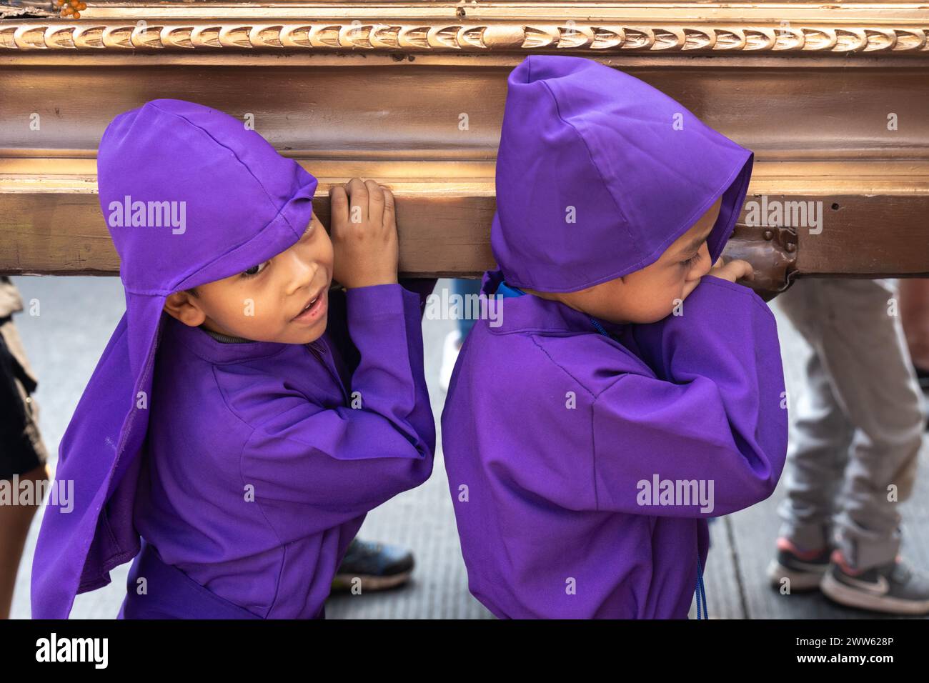 Antigua, Guatemala. 21st Mar, 2024. Young Guatemalan children, dressed ...