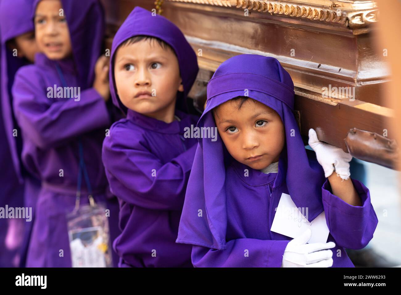 Antigua, Guatemala. 21st Mar, 2024. Young Guatemalan children, dressed ...
