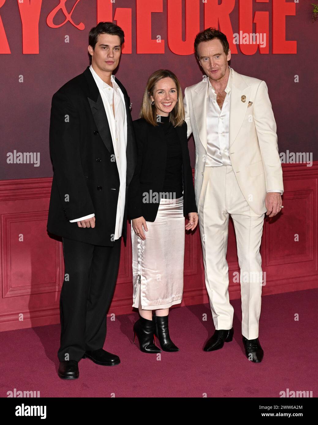 March 21, 2024, Los Angeles, California, U.S.: Nicholas Galitzine and Tony Curran attend the STARZ's ''Mary & George'' red carpet premiere. (Credit Image: © Billy Bennight/ZUMA Press Wire) EDITORIAL USAGE ONLY! Not for Commercial USAGE! Stock Photo
