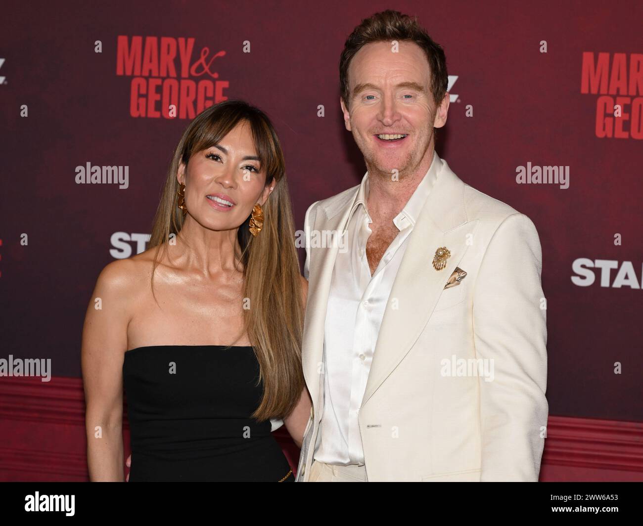 March 21, 2024, Los Angeles, California, U.S.: Mai Nguyen and Tony Curran attends the STARZ's ''Mary & George'' red carpet premiere. (Credit Image: © Billy Bennight/ZUMA Press Wire) EDITORIAL USAGE ONLY! Not for Commercial USAGE! Stock Photo