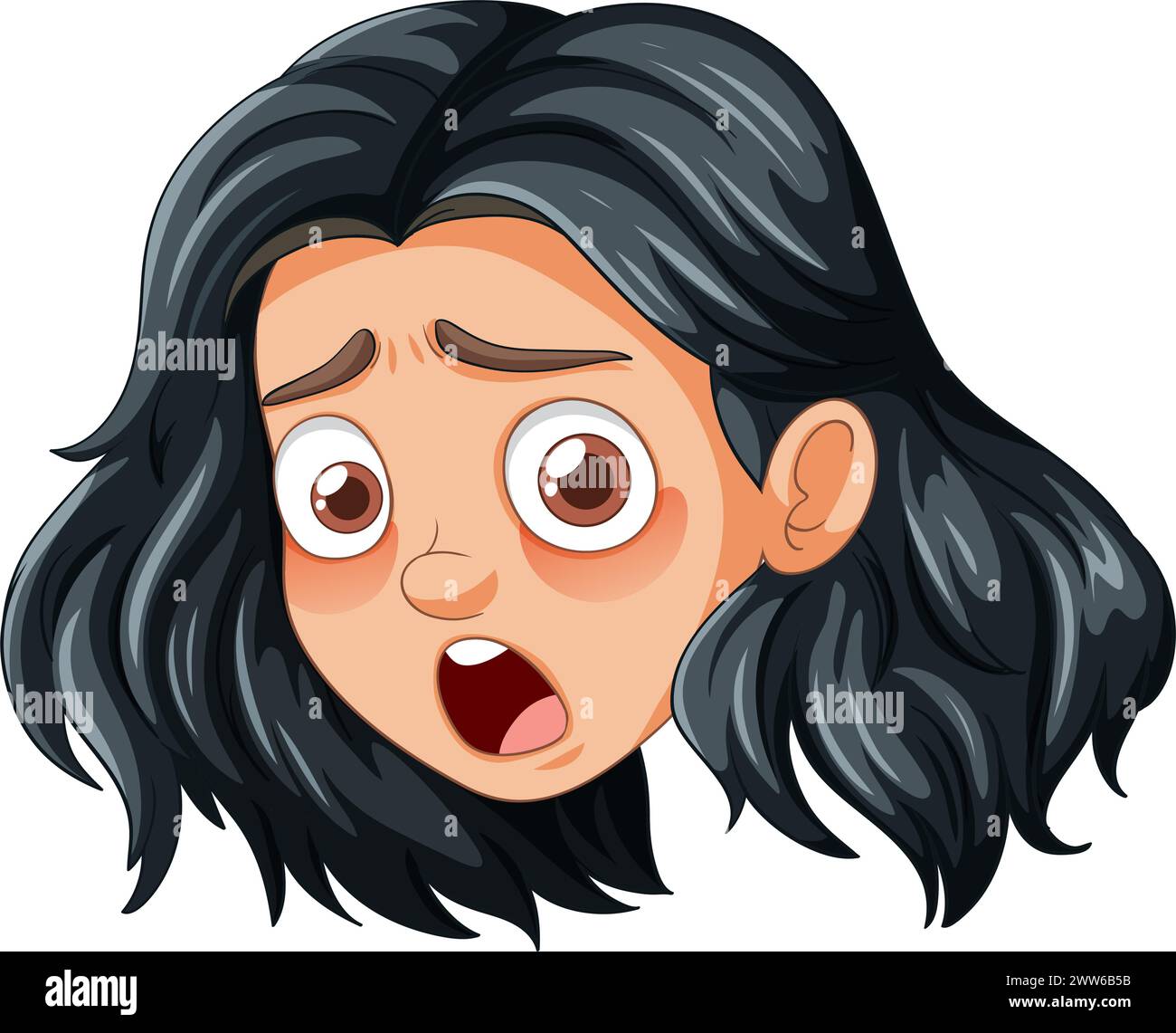 Vector illustration of a surprised young female Stock Vector