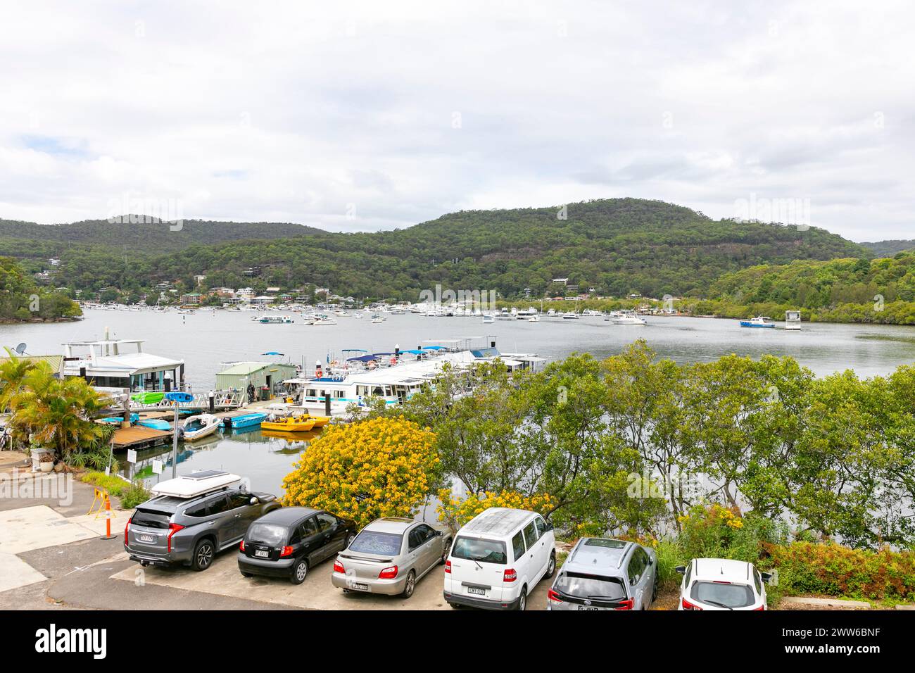 Kangaroo Point Cruise terminal in Brooklyn, central coast NSW, views ...