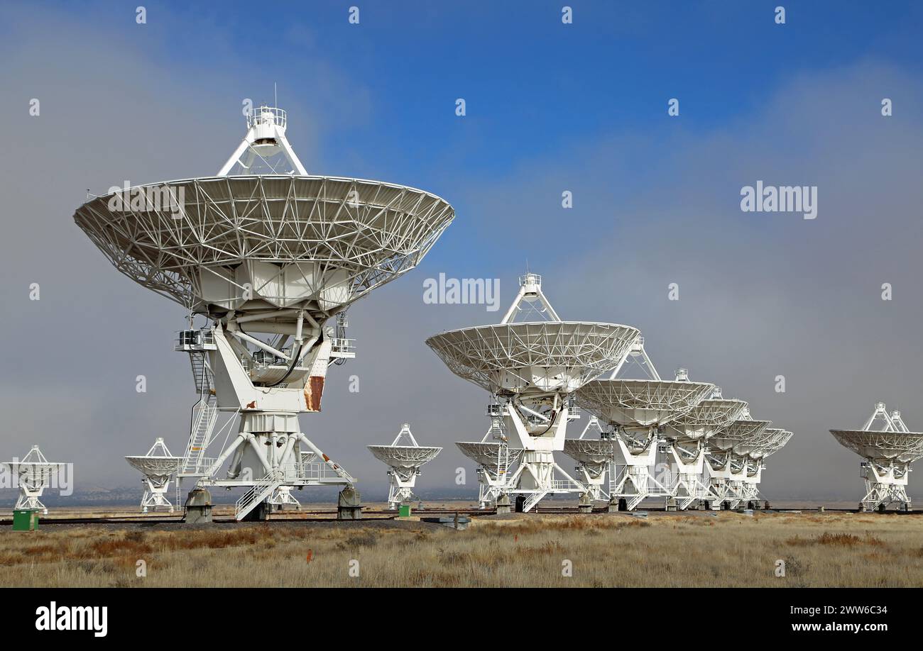 Astronomy in the plains - Very Large Array, New Mexico Stock Photo