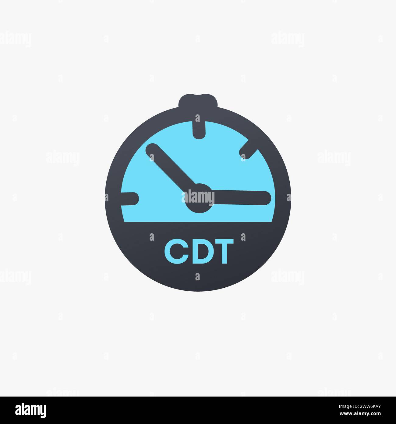 United States CENTRAL DAYLIGHT TIME CDT time zone clock icon. Stock vector illustration isolated Stock Vector