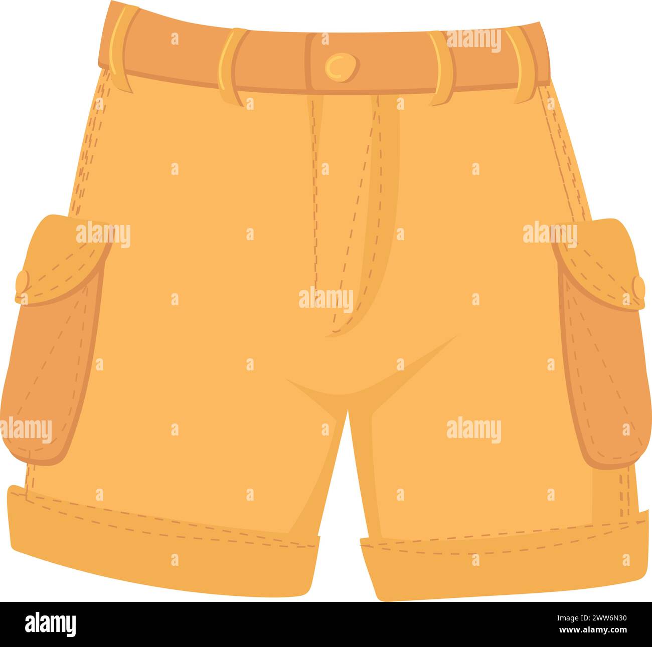 Safari short pants. Outdoor clothes for summer heat isolated on white