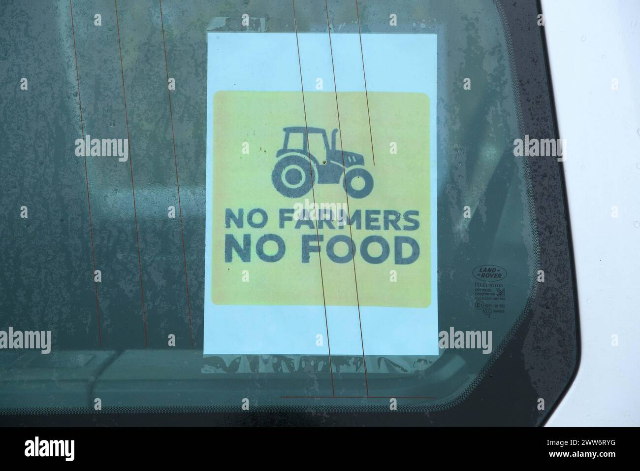 21st February  2024 No farmers No food sign Stock Photo