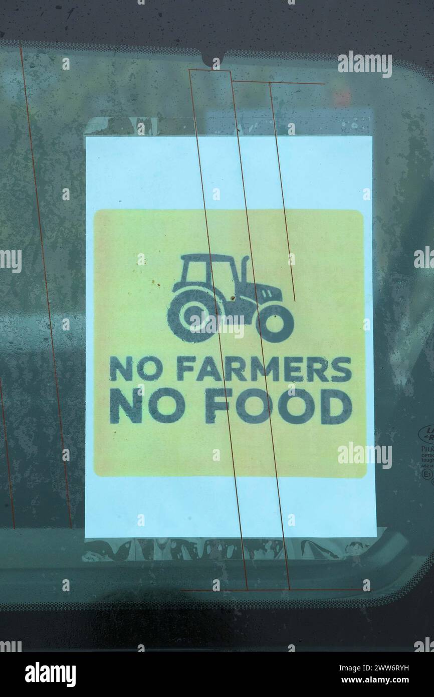 21st February  2024 No farmers No food sign Stock Photo