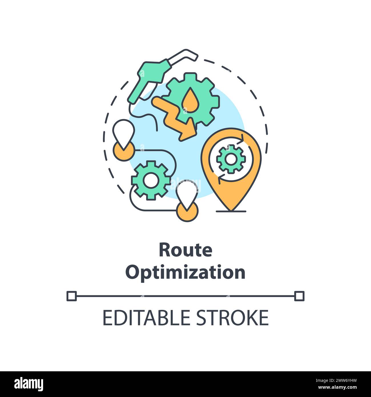 Route optimization multi color concept icon Stock Vector