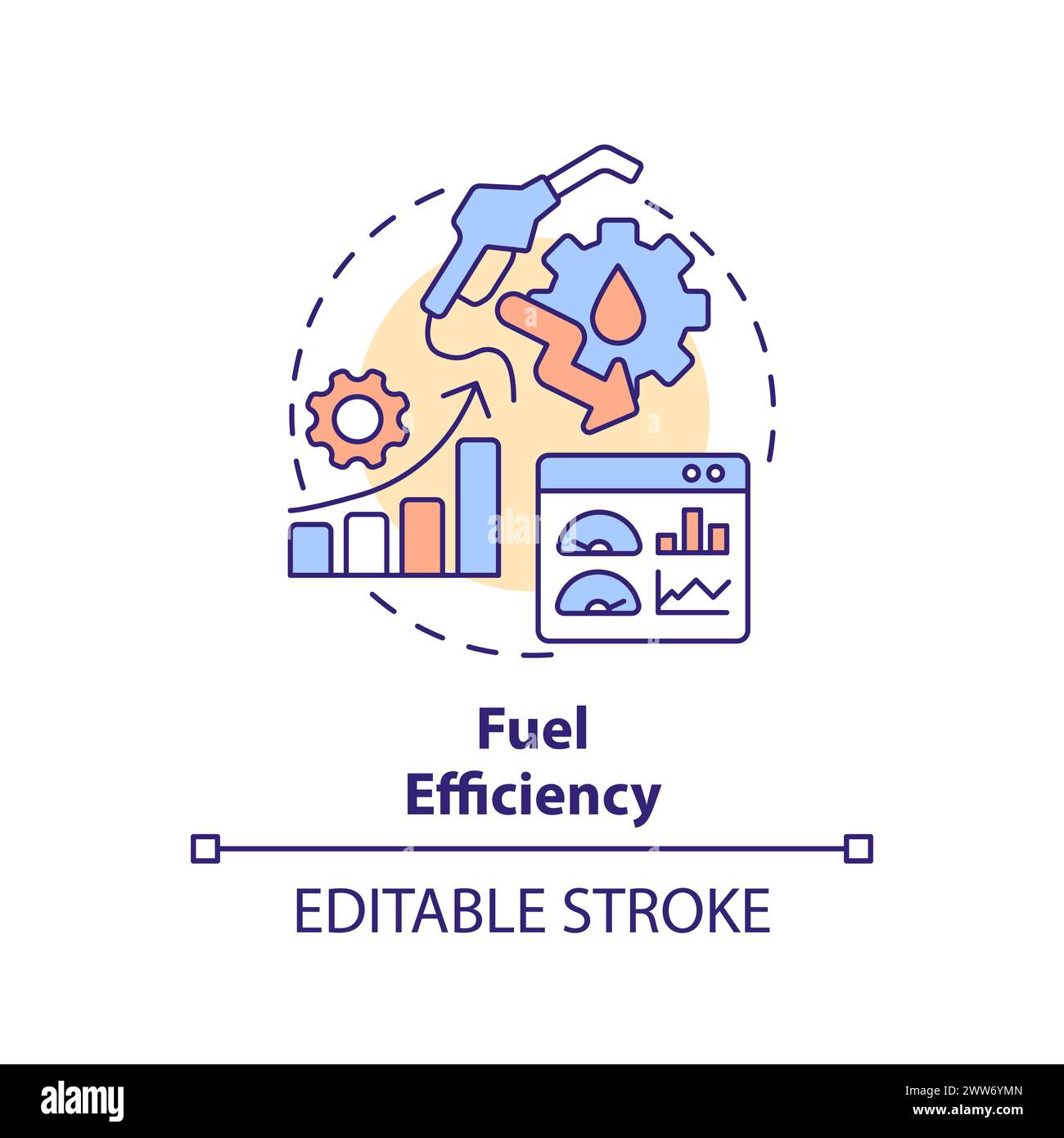 Fuel efficiency multi color concept icon Stock Vector Image & Art Alamy