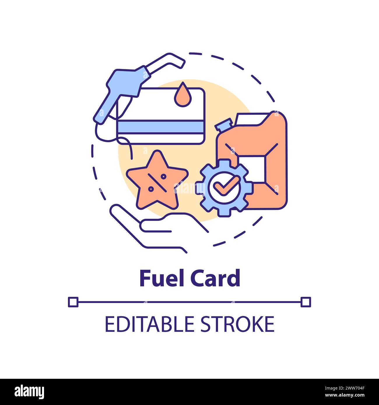 Fuel card multi color concept icon Stock Vector