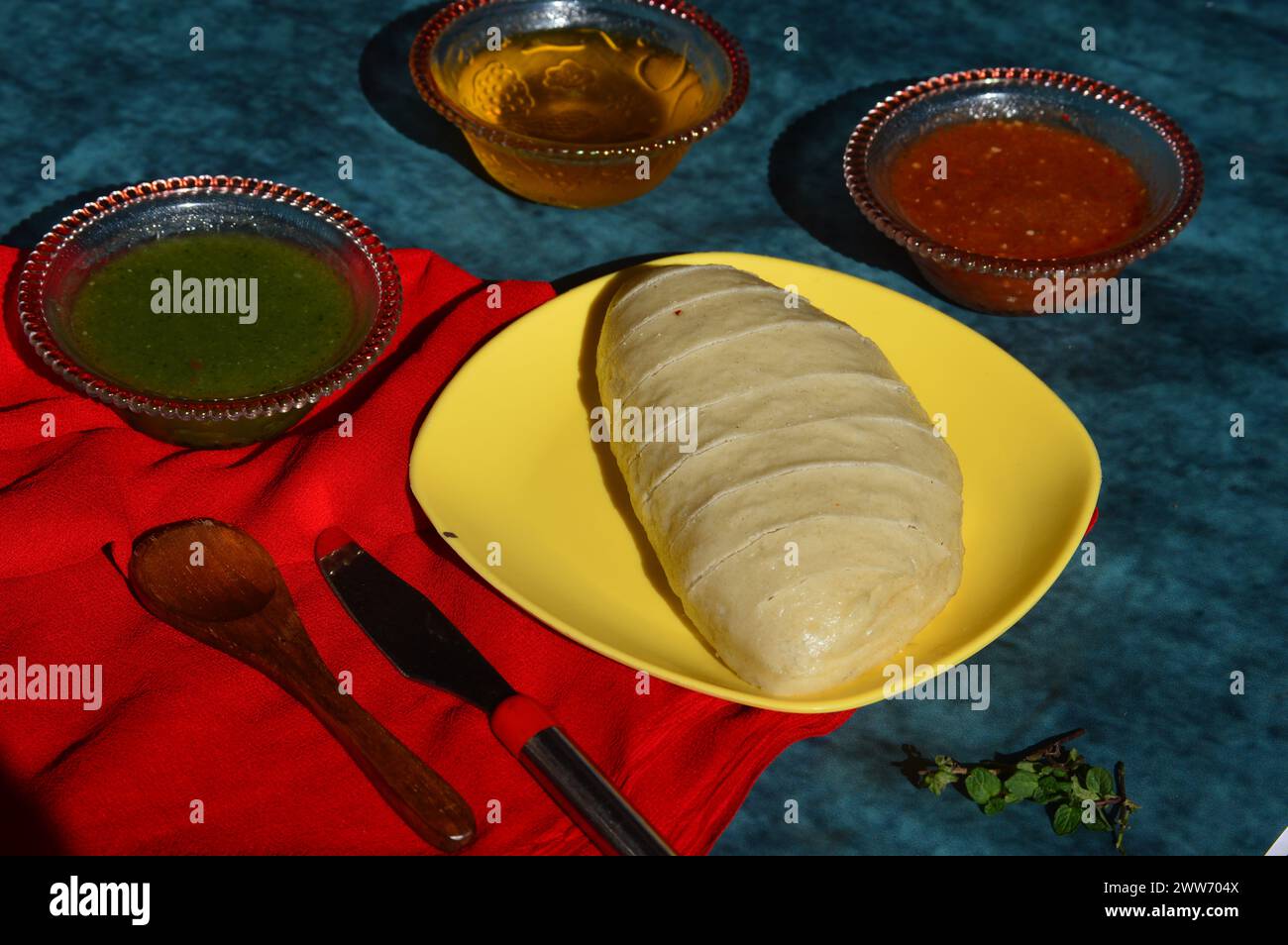 Himachal Pradesh special dish Siddu. It is a steamed wheat flour bread ...