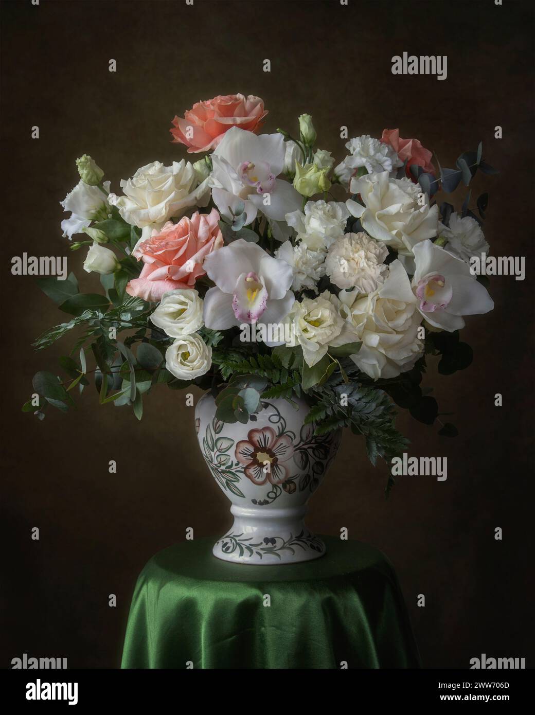 Still life with bouquet of flowers Stock Photo - Alamy