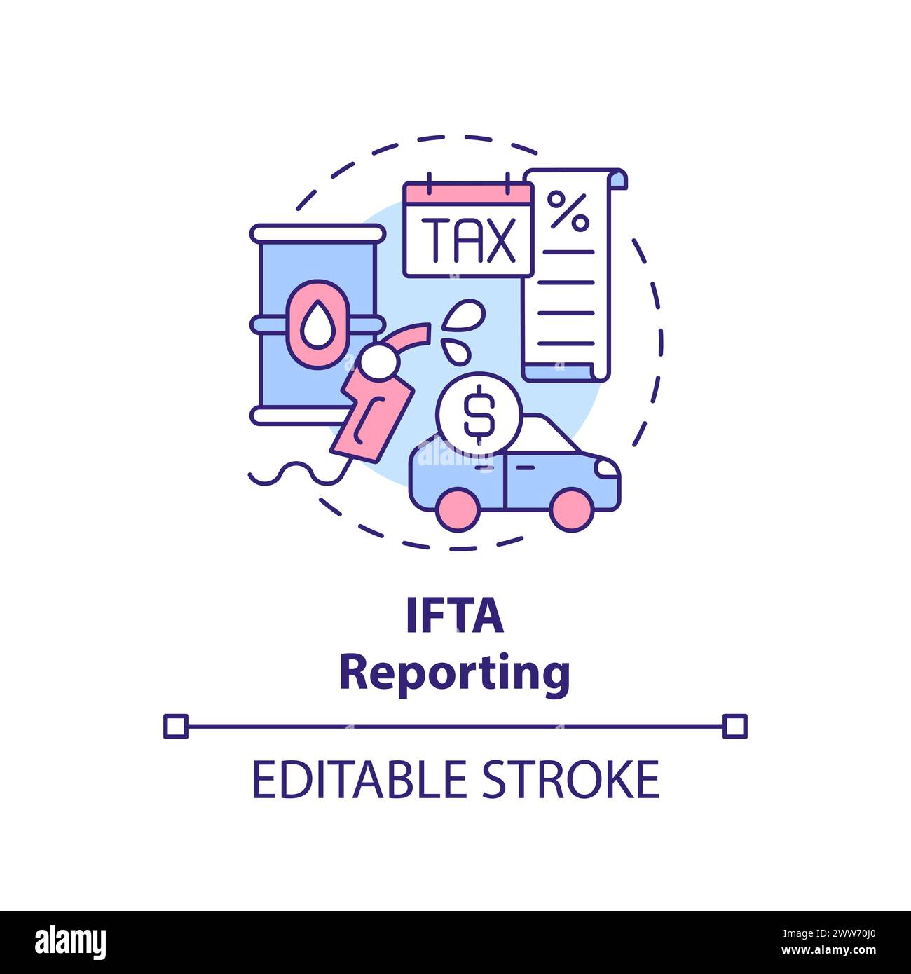 IFTA reporting multi color concept icon Stock Vector