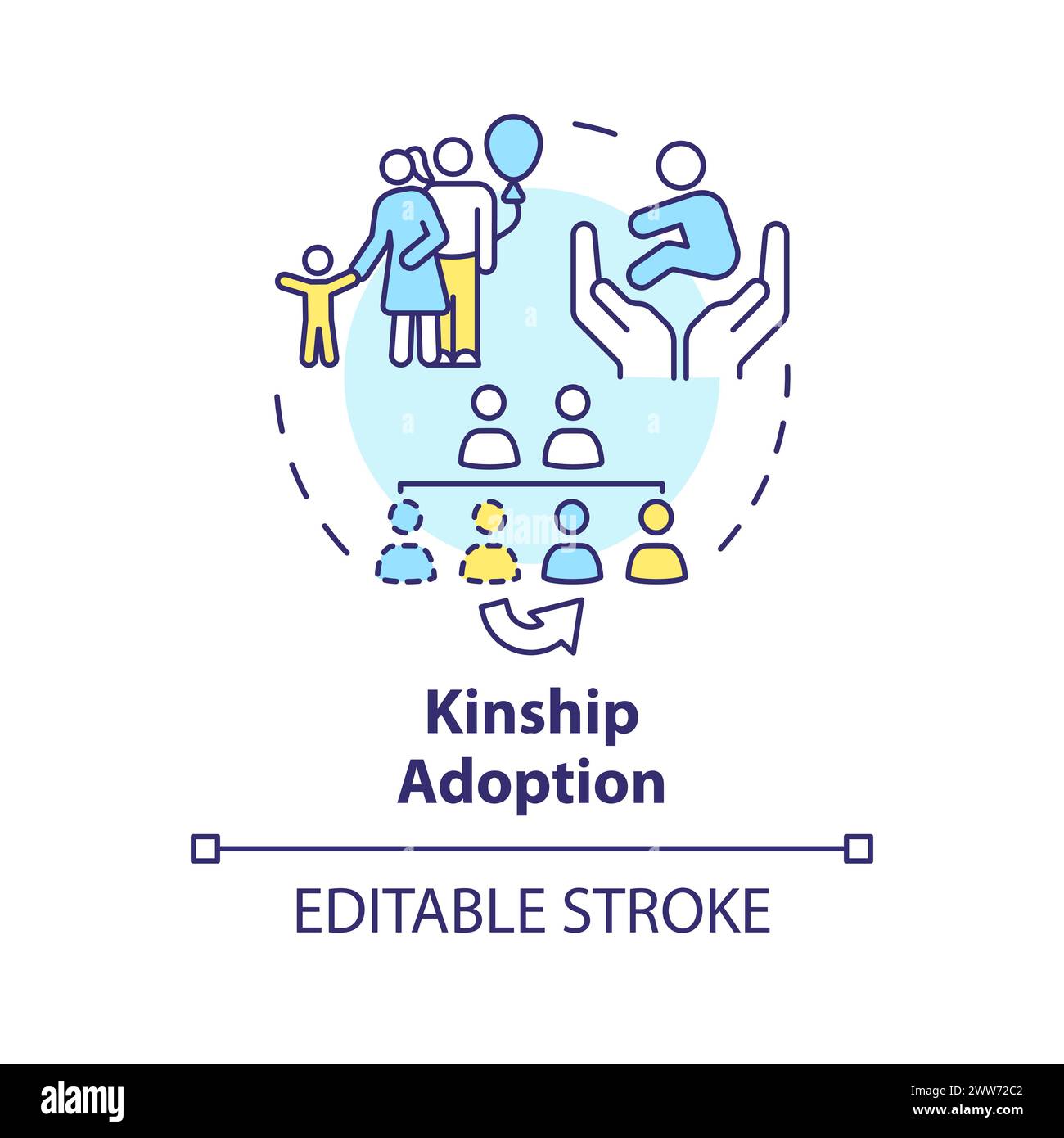 Kinship adoption multi color concept icon Stock Vector Image & Art - Alamy